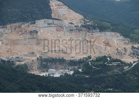 Mountains With Marble Quarries In Botticino In Northern Italy