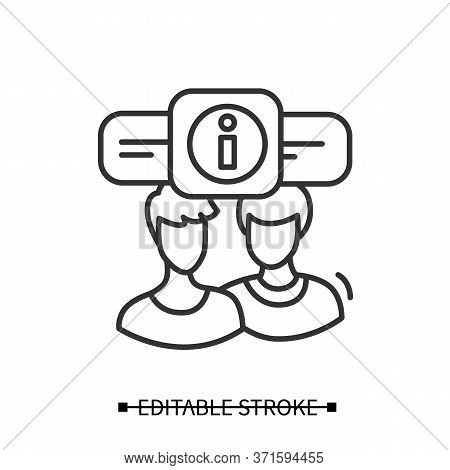 Briefing Icon. Persons Linear Pictogram Avatars Exchange Information. Concept Of Client Communicatio