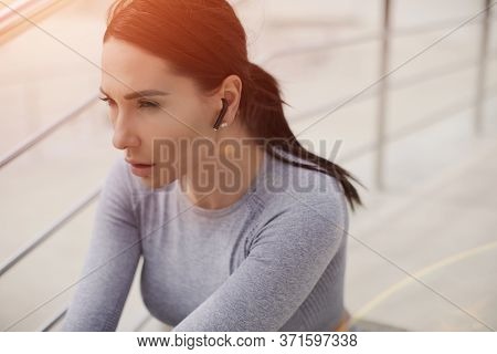 Woman Fitness In Beautiful Style On White Backgrou
