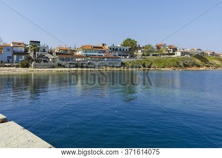 Panorama Of Town Of Nea Fokea, Kassandra, Chalkidiki, Greece