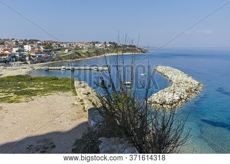 Panorama Of Town Of Nea Fokea, Kassandra, Chalkidiki, Greece
