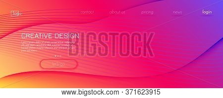 Bright Fluid Shape. Flow Abstract Design. Color Geometric Lines. Creative Fluid Shape. Modern Brochu