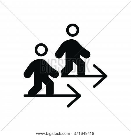 Black Solid Icon For Go Walk Iteration Tour Itinerancy Journey