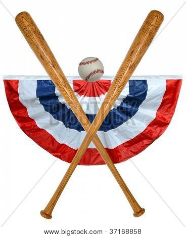 Vleermuizen honkbal en banner geïsoleerd op witte achtergrond