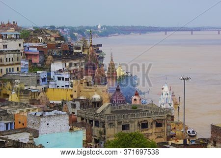 Sacred River Ganges On The Colorful Benares Coast India Religion Hinduism