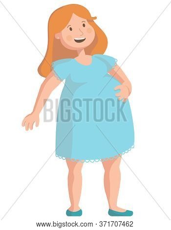 Pregnant Woman. Character In Cartoon Style Isolated On White Background.
