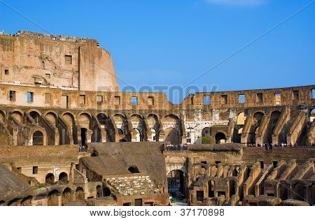 Visning af inde i Colosseum