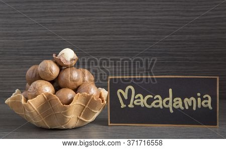 Macadamia Nuts - Macadamia Integrifolia. Text Space