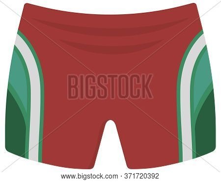 Swimming Trunks Isolated On White Background. Beachwear In Cartoon Style.