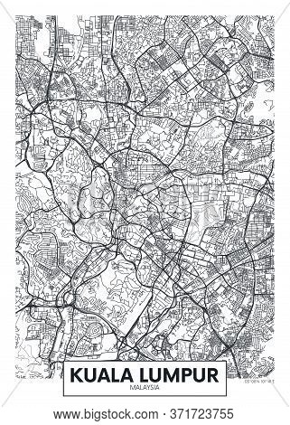 City Map Kuala Lumpur, Travel Vector Poster Design