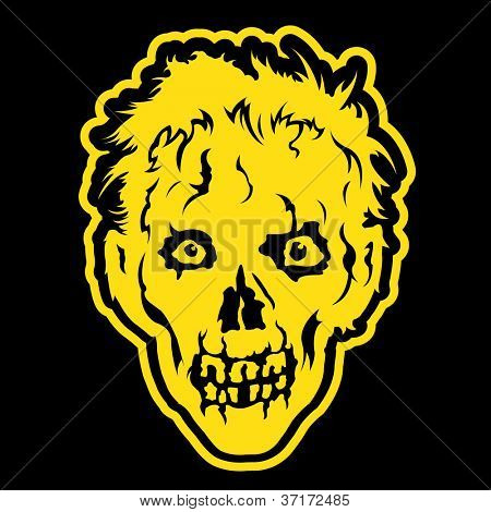 Tête de Zombie sur fond noir