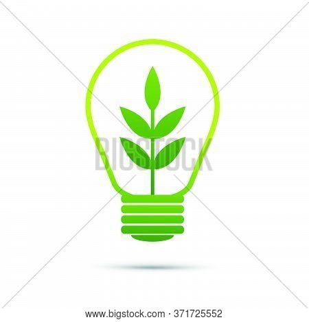 06-green Eco Energy Concept, Plant Growing Inside Light Bulb