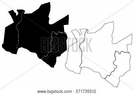 Kathmandu City (federal Democratic Republic Of Nepal, Bagmati Pradesh) Map Vector Illustration, Scri