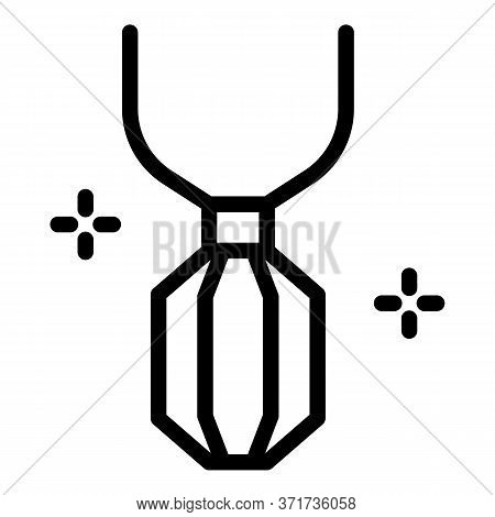 Necklace Gemstone Icon. Outline Necklace Gemstone Vector Icon For Web Design Isolated On White Backg
