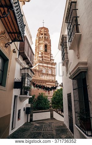 The Tower Of The Church Of Santa Maria In Utebo, Torre Del Utebo, In The Province Of Saragosa. Poble