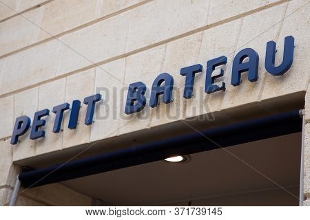 Bordeaux , Aquitaine / France - 11 25 2019 : Petit Bateau Sign Store Logo French Brand Baby Children
