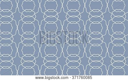Waving Interlacing Blue Abstract Repeated Pattern. Vector Seamless Pattern Design For Textile, Wrapp