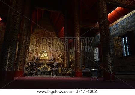 Chiang Mai Thailand-11 January 2020:phra Singh Buddha Statue,buddha Images Are Chiang Saen Art.presu