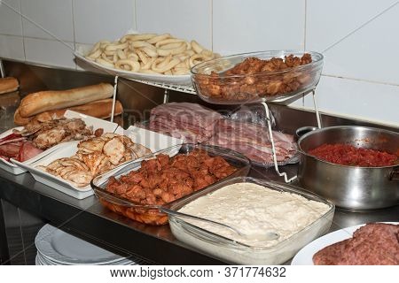 Bar Food Ready For A Sandwich Preparation