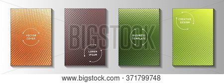 Elegant Dot Faded Screen Tone Cover Templates Vector Collection. Medical Notebook Perforated Screen 