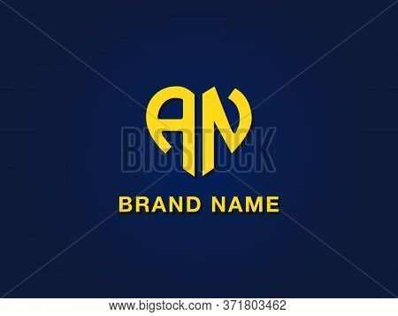 Minimal Love Initial Letter An Logo. This Icon Incorporate With Two Love Shape Typeface In The Creat