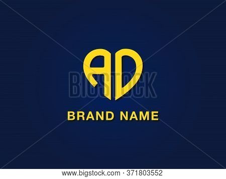 Minimal Love Initial Letter Ad Logo. This Icon Incorporate With Two Love Shape Typeface In The Creat