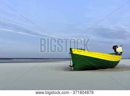 Fishing Boat On Polish Beach - Debki, Pomerania, Poland