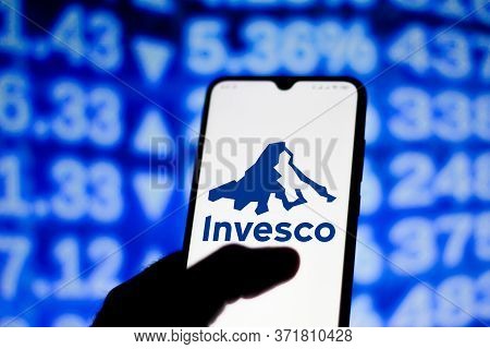 June 16, 2020, Brazil. In This Photo Illustration The Invesco Logo Seen Displayed On A Smartphone