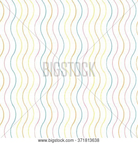 Irregular Abstract Geometric Wavy Line Pattern, Textured Sea And Summer Mood On White Background. Be
