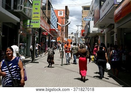 Vitoria Da Conquista, Bahia / Brazil - October 31, 2011: People Are Seen In The Shopping Center Of T