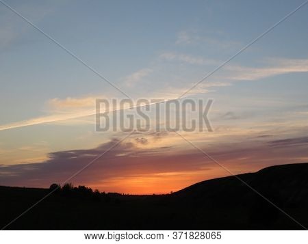 Gloomy Tropical Sunset, Sunrise Sky Over Water And Islands, Thailand.