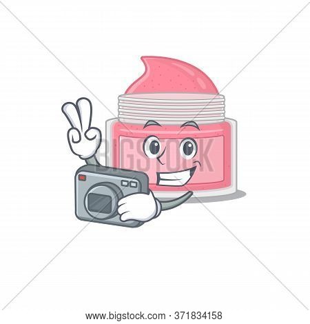 A Proficient Photographer Body Srub Cartoon Design Concept Working With Camera