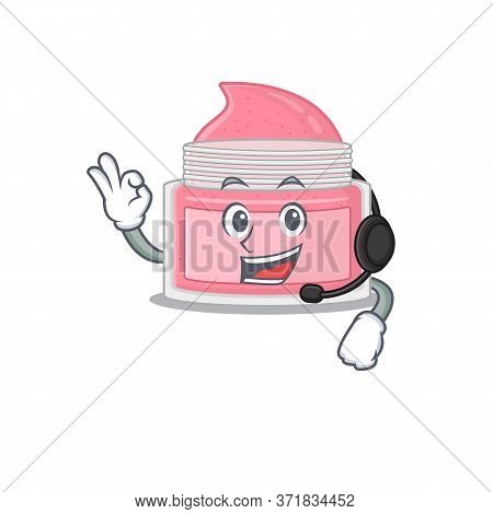 Body Srub Caricature Character Concept Wearing Headphone