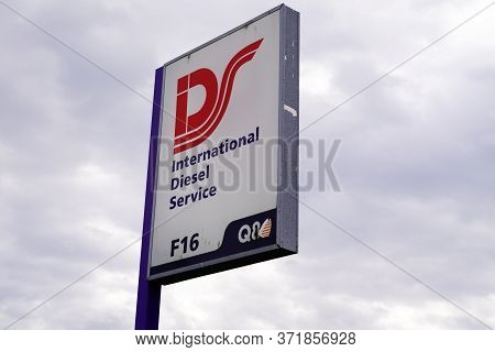 Bordeaux , Aquitaine / France - 10 27 2019 : International Diesel Service Kuwait Petroleum Sign Logo