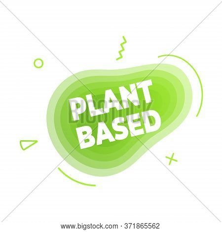 Plant Based Vegan Diet Icon Sign With Modern Liquid Abstract Elements Graphic Gradient Flat Style De