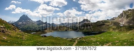 Pic Du Midi Ossau And Ayous Lake In The French Pyrenees Mountains