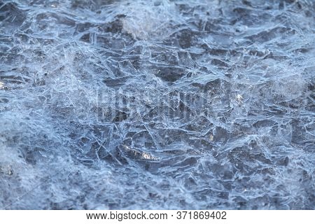 Frozen Water Ice Textures With Some Sun Light Reflections