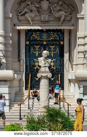 Monte Carlo, Monaco - June 13, 2019 : Marble Bust Of French Romantic Composer Jules Massenet By Russ