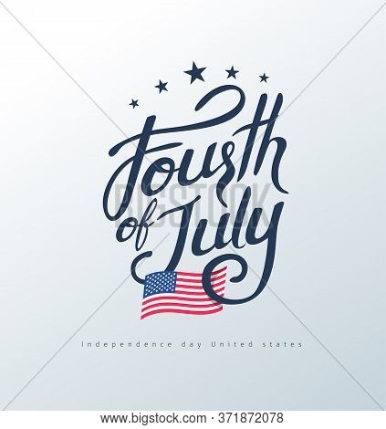 Fourth Of July Calligraphy Vector Illustration. Independence Day Usa Banner Template Background.4th 