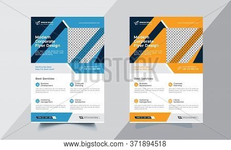 Business Flyer Poster Corporate Business Pamphlet Brochure Cover Design Layout Background, Two Color