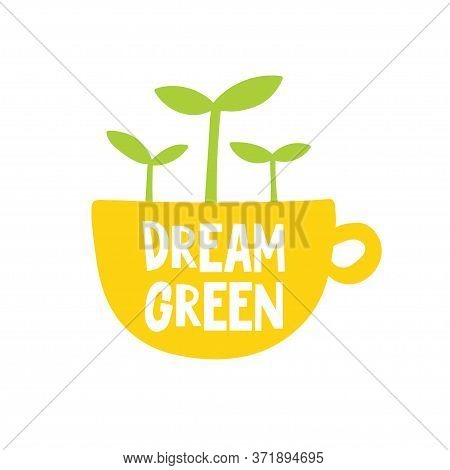 Minimal Laconic Cute Vector Print With Cup And Flower.