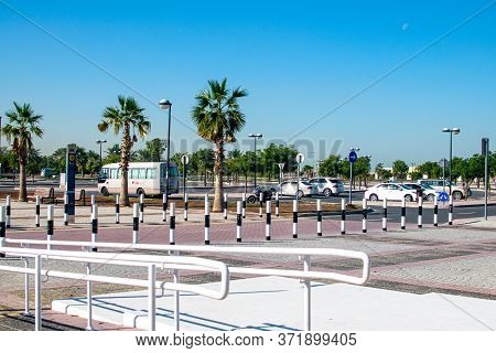 Dubai, United Arab Emirates January 16, 2020: Beautiful View Of Al Mamzar Beach Dubai, Leisure Park.