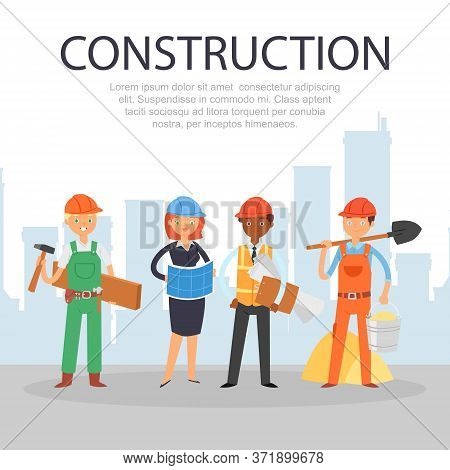 Inscription Construction, Referential Information, Website Homepage, Professional Workers, Cartoon S