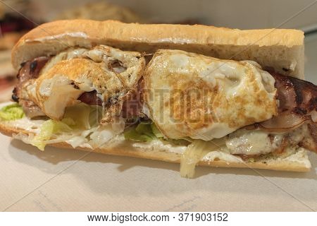 Fried Egg Sandwich In A Baguette Delicious