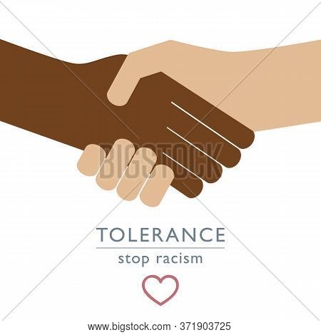Handshake People With Differnet Skin Color Tolerance Concept Vector Illustration Eps10