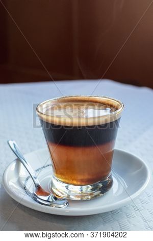 Smoking Coffee With Rum Sugar And Three Colors Yummy