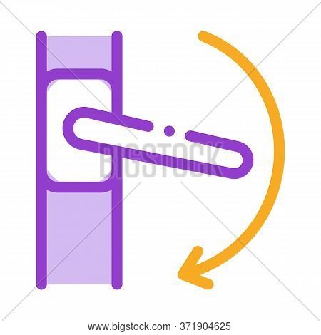 Push Handle To Open Window Closure Icon Vector. Push Handle To Open Window Closure Sign. Color Symbo