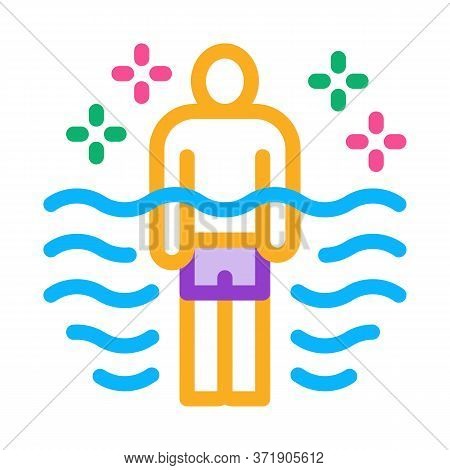 Health Improvement In Pool Icon Vector. Health Improvement In Pool Sign. Color Symbol Illustration