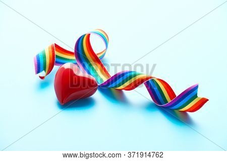Heart, Rainbow Ribbon, Symbols Of Public Support For Doctors, Nurses, Medical Stuff Fight Novel Coro