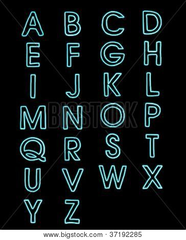 font laser luce alfabeto a-z